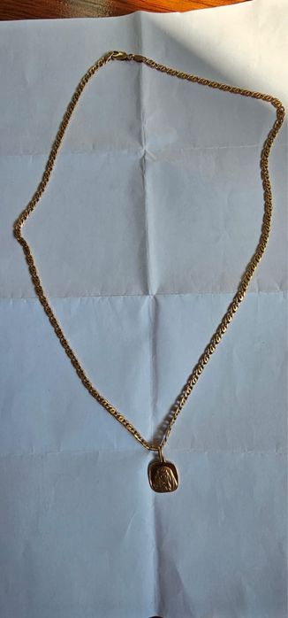 Złoty łańcuszek z zawieszką 585 14k idealnym stanie komplet 7.49gram