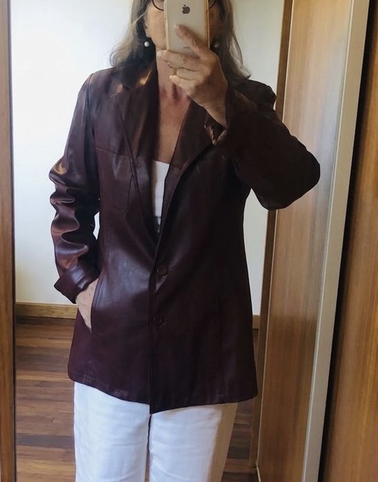 Casaco em pele de Napa tam M/L estilo y2k