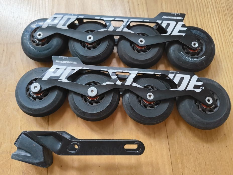 Szyny Powerslide 4x80 mm ssm 243mm koła spinnery lozyska