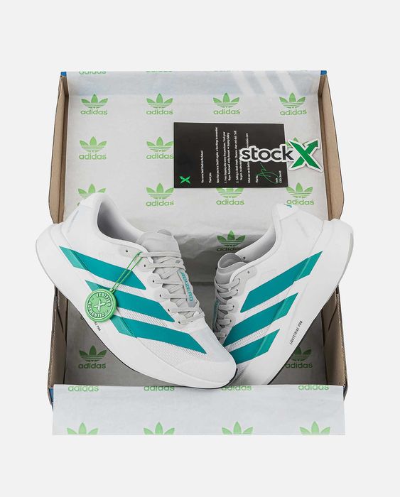 Чоловічі кросівки Adidas Adizero Evo SL "White/Green" Розміри 41-45