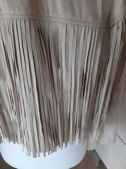 Zara frędzle kurtka lato kowbojka wesele młoda kolekcja boho kowbojka