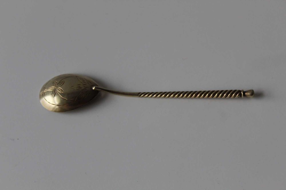 Чайна ложка, срібло, 875, позолота, 15 грам, 1953 рік нова
