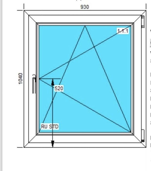 Okno biale 2 szybowe  930x1040