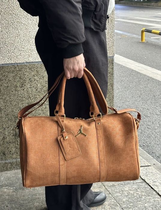 Дорожня сумка Air Jordan Monogram Duffle Bag коричнева замша ОРИГІНАЛ