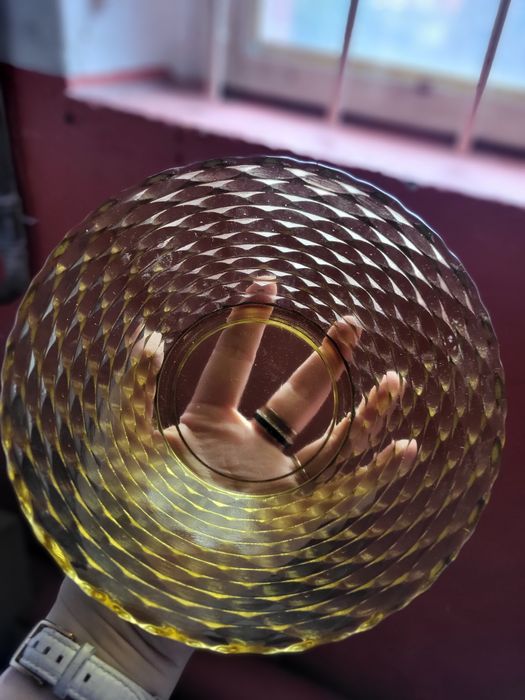 3 miski z żółtego szkła PRL