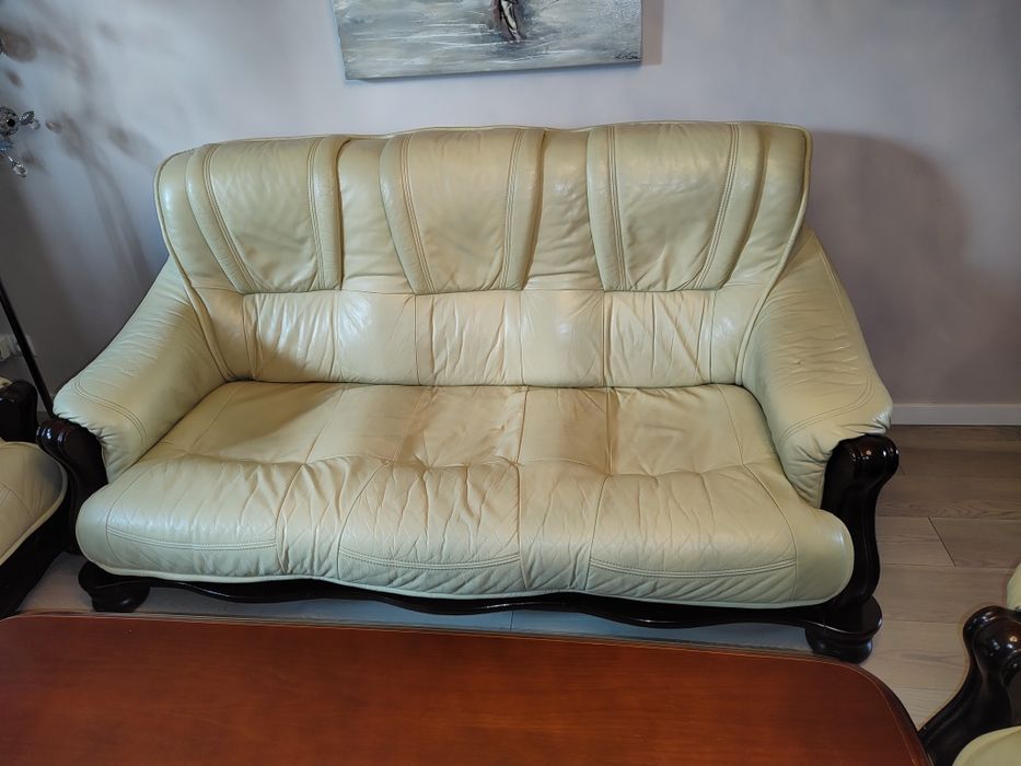 Komplet wypoczynkowy skórzany 3,2,1