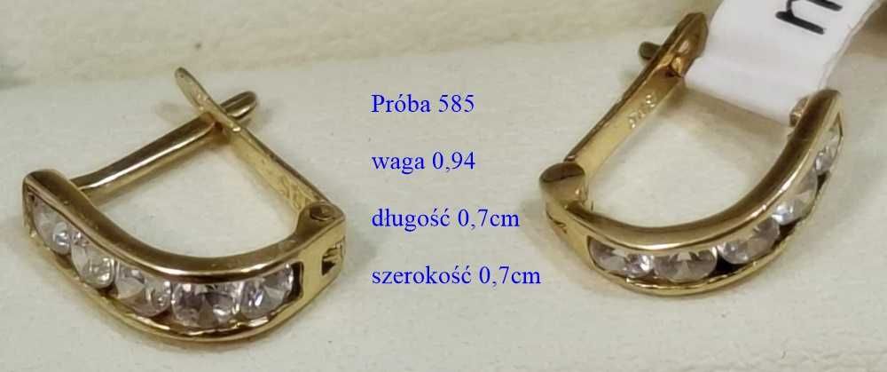 Prześliczne złote kolczyki 585