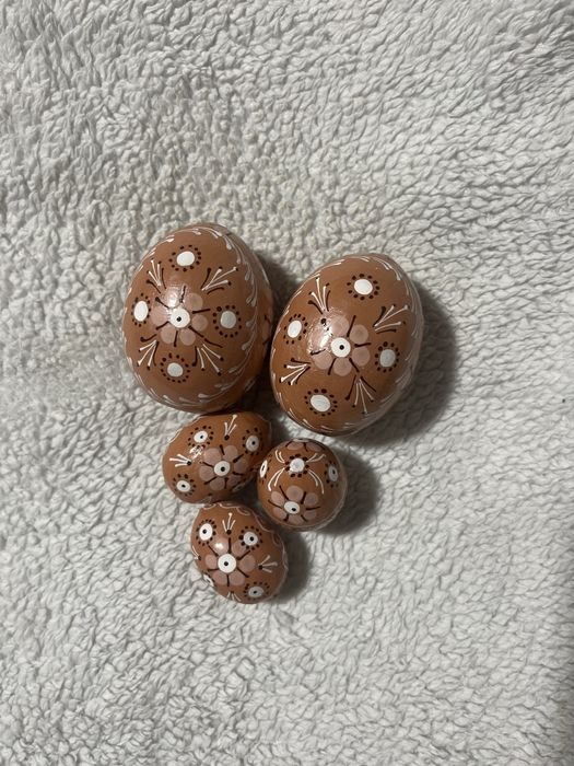 Писанки деревяні з квіточками авторські