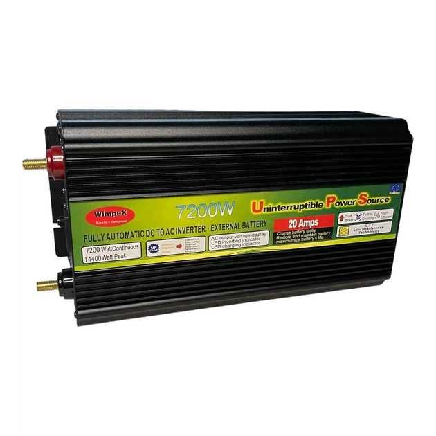 Інвертор автомобільний Wimpex 7200 W 12 V 220 V перетворювач із зарядним пристроєм (21-36-7200W)