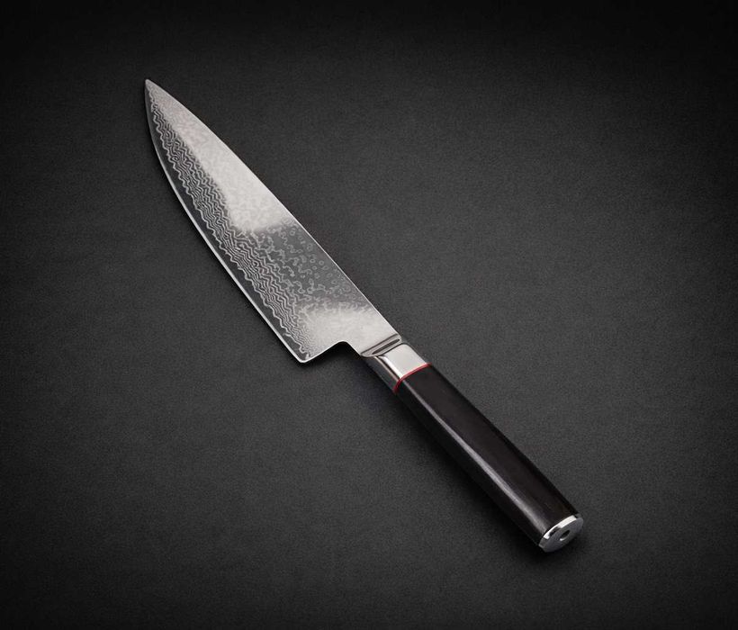 Японский поварский Шеф-нож _Гьюто  -34 см_Дамасская сталь VG10_АВТ