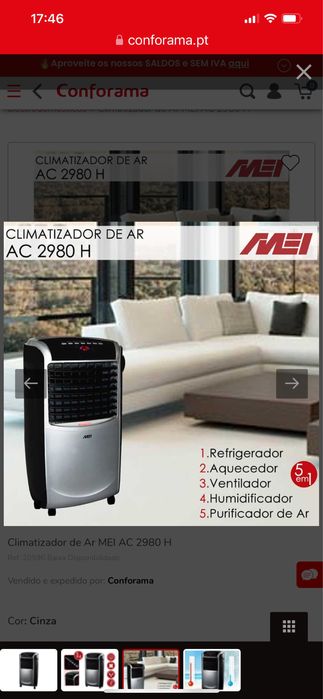 Climatizador de Ar MEI AC 2980 H