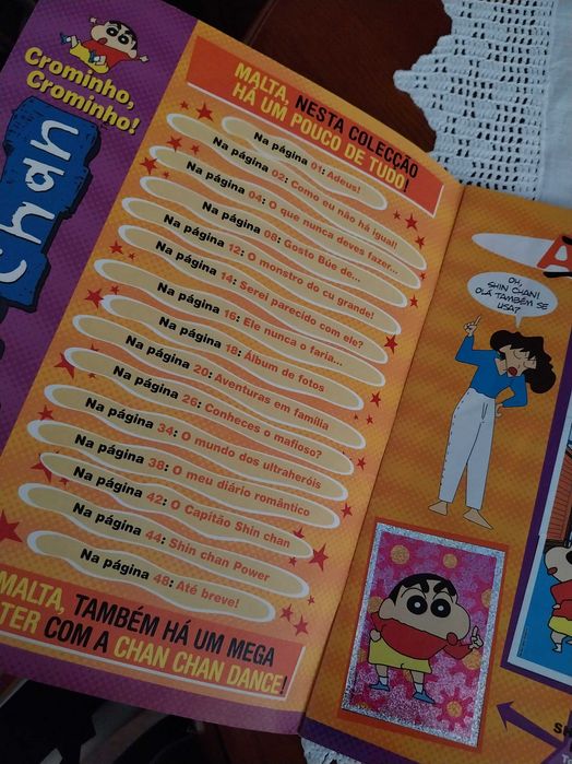 Caderneta de cromos ShinChan, Panini, com + de 140 autocolantes
