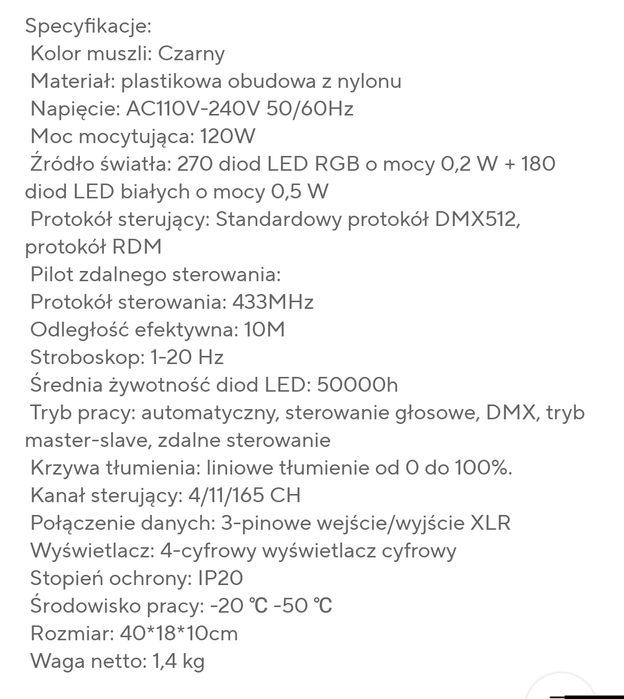 Stroboskop DMX RGB 2szt