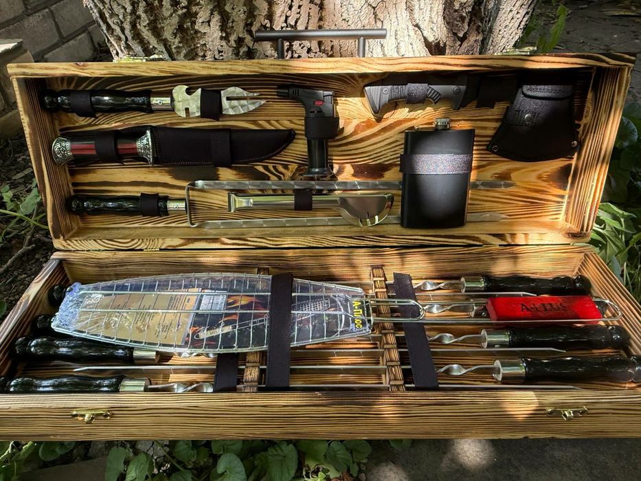 Шампура 3 мм в кейсе на подарок командиру мужчине начальнику