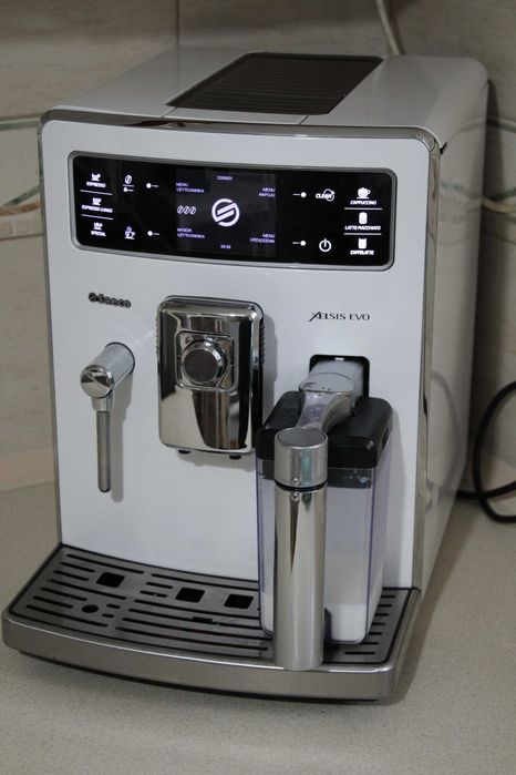 BIAŁY LUX ekspres SAECO XELSIS EVO lcd menu pl dotyk po serwisie gwara