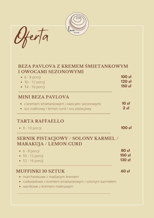 Bezy, deserki, ciasta