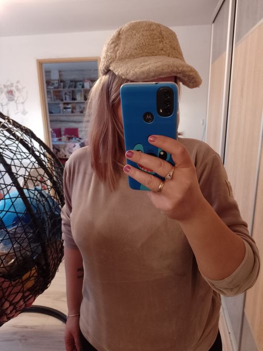 Nowa Czapka zimowa baranek z daszkiem
