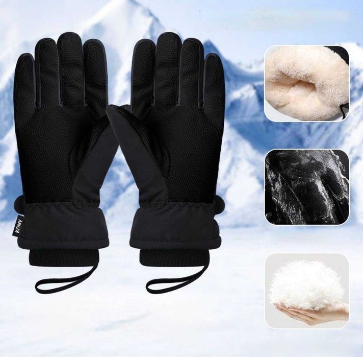 Лижні рукавиці чорні Нові / Лыжные перчатки