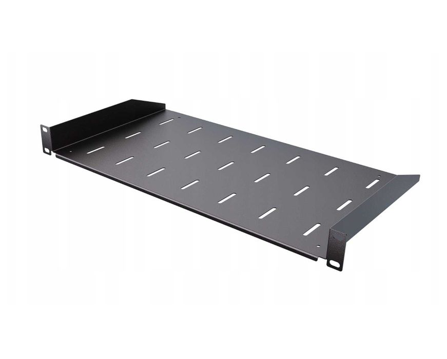 Półka RACK Eco stała czarna 19" 1U 250 mm Perforowana jakość StalFlex