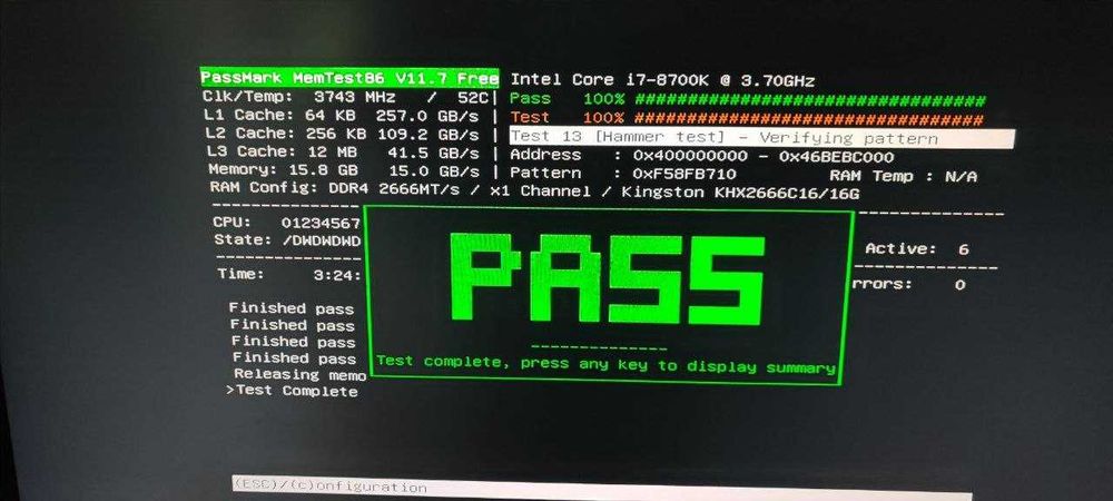 DDR4 16GB Kingston HyperX Fury 2666MHz