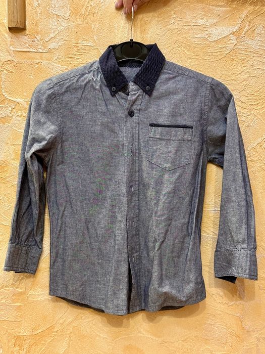 Рубашка на 7-8лет синяя под джинс