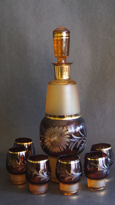 Karafka vintage 6 kieliszków