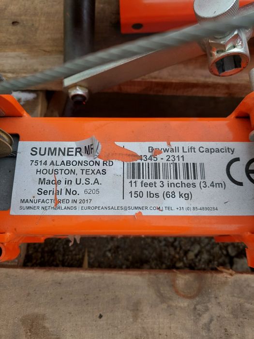 Podnośnik do płyt gipsowych Sumner Made in USA