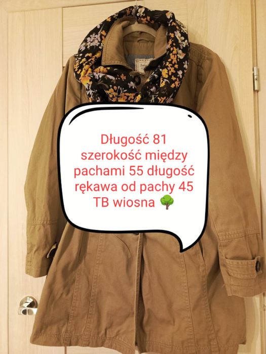 Płaszcz wiosenny z paskiem regulowanym