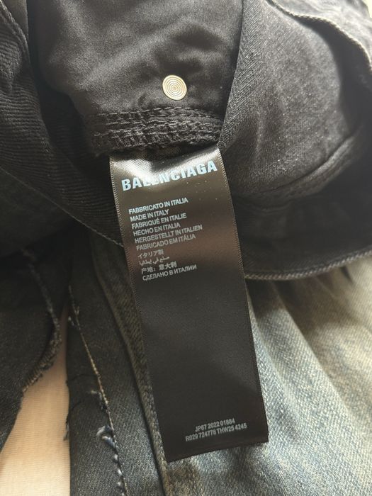 Balenciaga Cut Up Jeans in Black/Blue