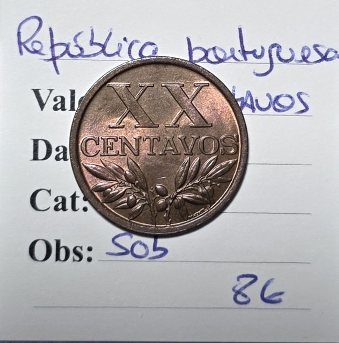 XX centavos 1961 soberbo