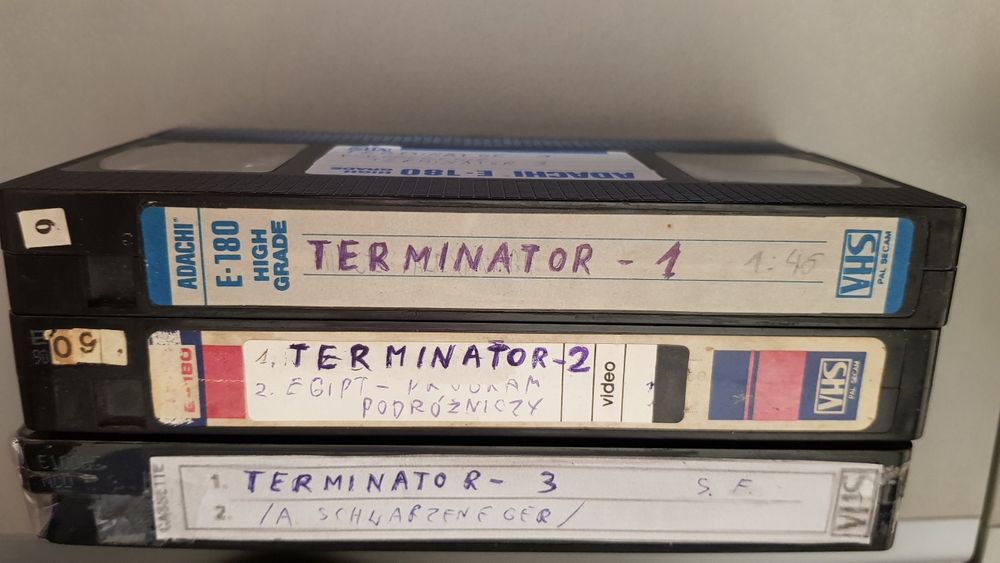 -Terminator-1,2,3 na Kasetach Video VHS