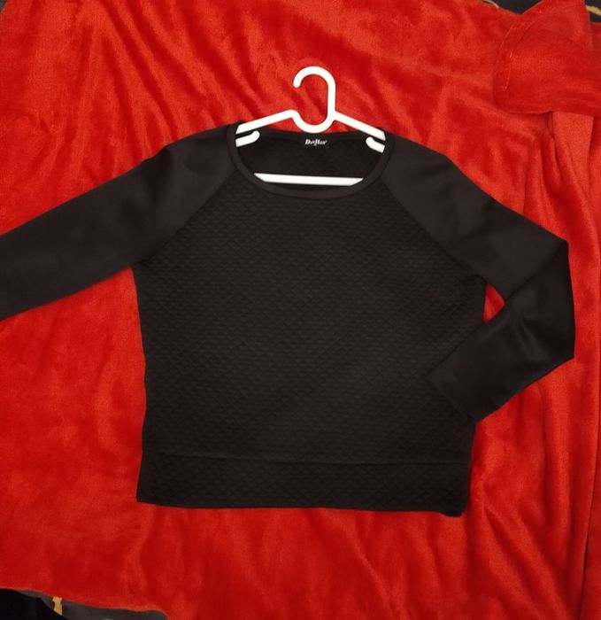 Czarna bluza bluzka business casual oversize longsleeve DanHen