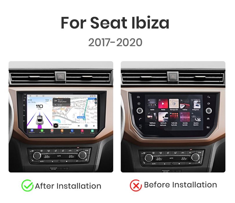 Rádio android Seat ibiza 2017-20 Carplay GPS wifi BT 2/32GB NOVO