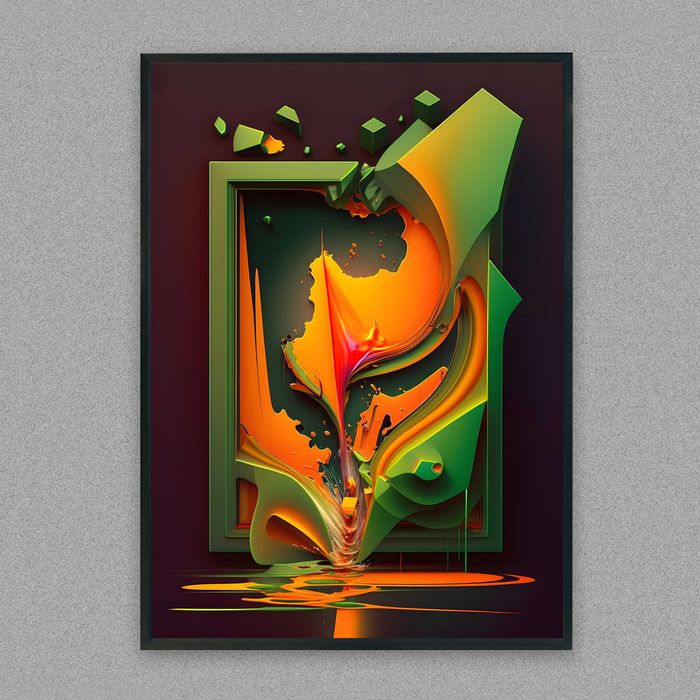 plakat abstrakcja 3d, plakat obraz do pokoju trójwymiarowa abstrakcja