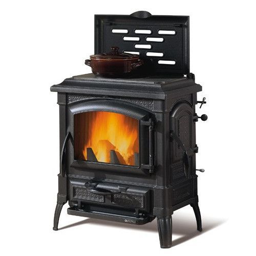 ISETTA CON CERCHI EVO 4.0 - Piec żeliwny z płytą do gotowania
