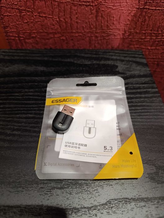USB Bluetooth 5,3 адаптер Essager, Aux аудиоприемник передатчик для ПК