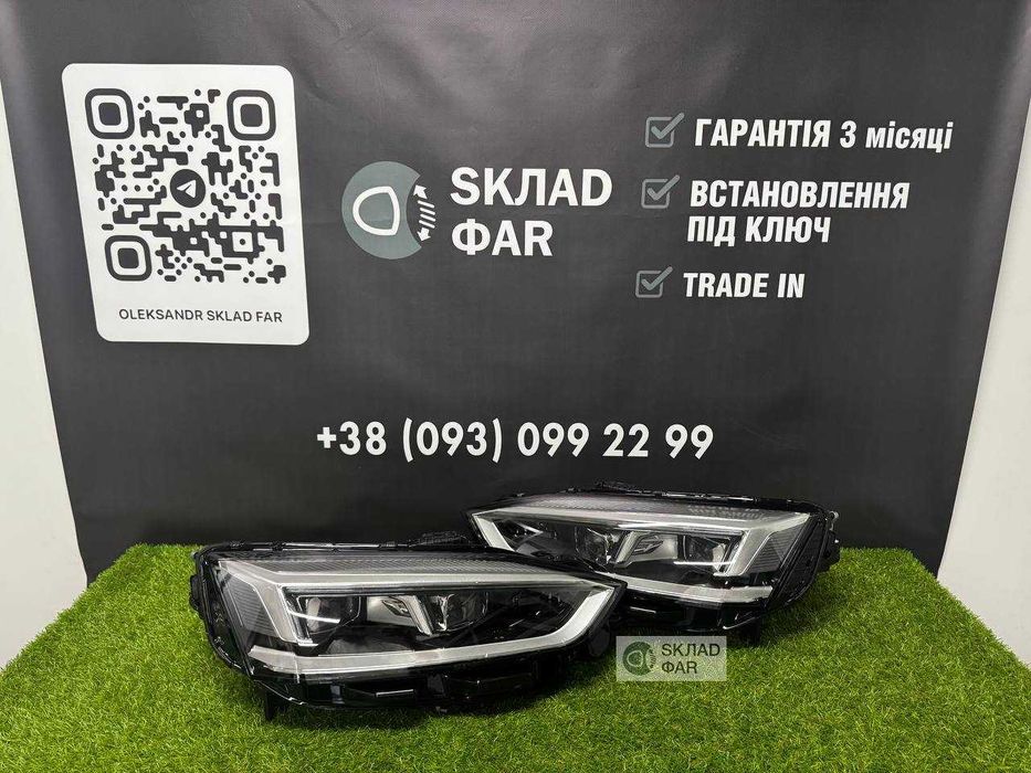 Фари оптика AUDI A5 8w 2016-2019 MATRIX EU Фари комплект Ауді А5 8в дорестайлінг Матриця Європа - Гарантія 3 місяці, trade in, встановлення