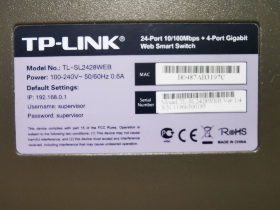 TP-Link TL-SL2428WEB 24xFE, 2xGE, 2xSFP