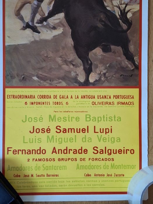 Cartaz original festa brava raro tauromaquia 1973 barcelona  semana Portuguesa