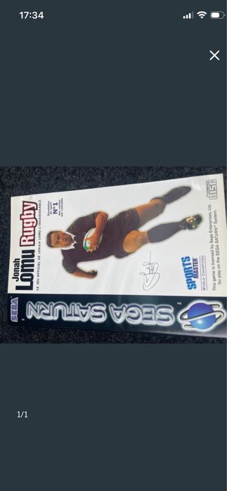 Prospeto caixa jogo Sega Saturn Jonah Lomu Rugby