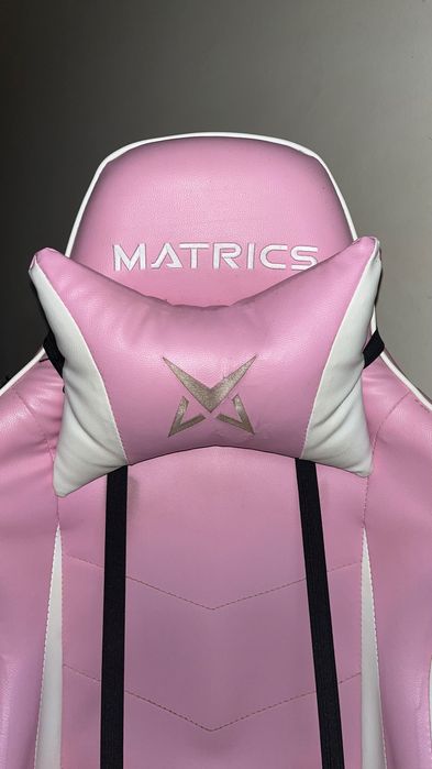 Cadeira Gaming Matrics Rosa/Branco/Preto