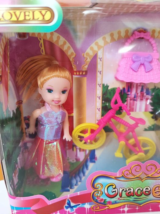 Lalka z akcesoriami nowa dla dziewczynki zabawka rower