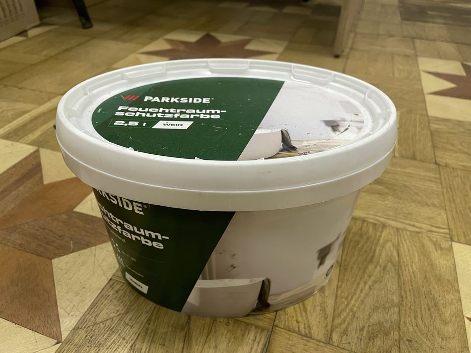 Краска матовая БЕЛАЯ для помещений с повыш. влажностью 2,5л PARKSIDE