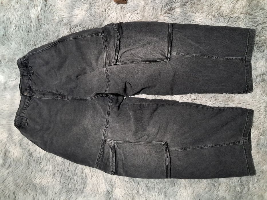 Широкі штани/Джинси Baggy Cargo Pull&Bear (STWD) — темно-сірі / графіт