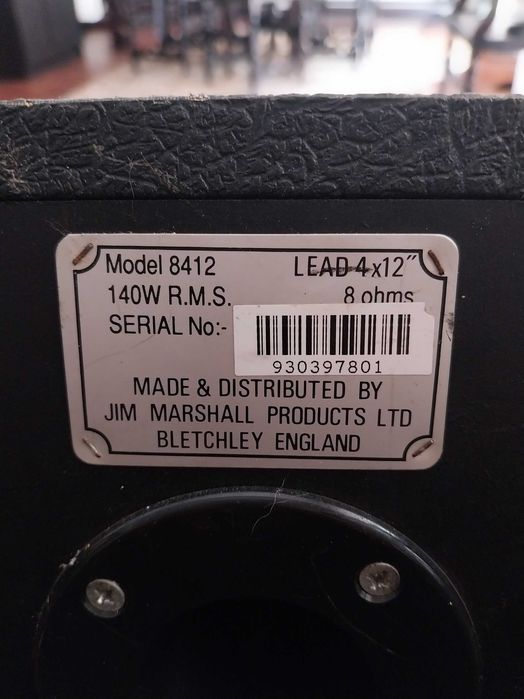 Coluna Marshall 8412 usada (Sequelas de um uso normal durante vários anos)