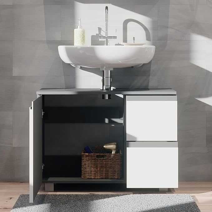 Szafka łazienkowa Vicco  Biały/Antracyt, 80 x 60.8 cm
