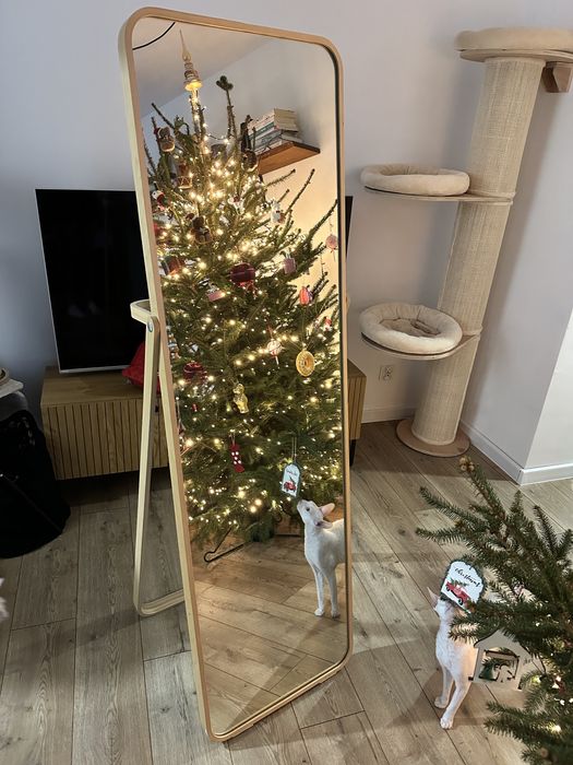Lustro ikea drewniane stojące duże Ikornnes