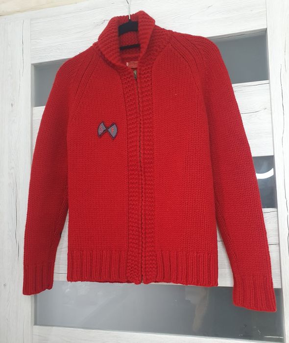 Sweter kradigan wełniany Levi's wiśniowy/czerwony M