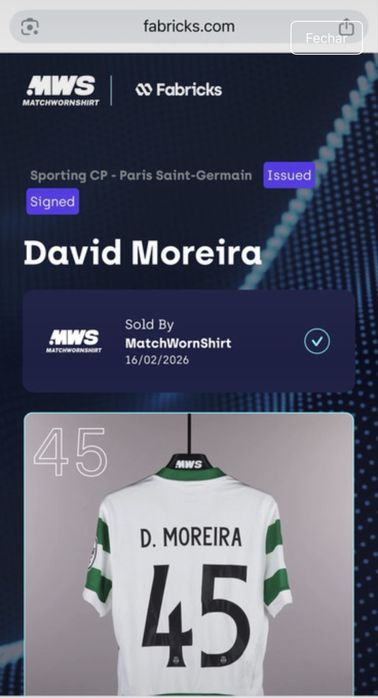 Camisola de jogo (Matchwornshirts) Sporting vs PSG
