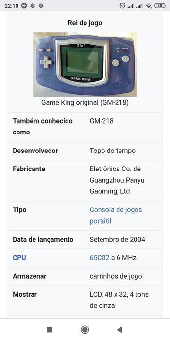 Game King retro com 3 jogos